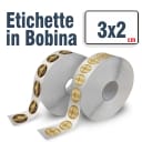 Etichette adesive in Bobina Carta Oro Lucido piccole