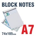 Block Notes A7 100gr Riciclata 4+0 a colori solo Fronte