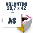 Volantini A3 170gr Lucida 4+4 a colori Fronte/Retro